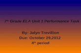 Jalyn trevillion 7th grade ela unit 1 performance task jalyn t