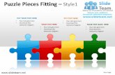 4 puzzle pieces in a line  fitting style design 1 powerpoint presentation templates.
