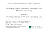 COMM6026 Lecture 6 - importance of pr and marketing mix