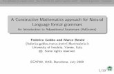 A Constructive Mathematics approach for NL formal grammars