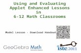 Using and Evaluating Applet Enhanced Lessons