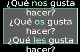 ¿Qué nos gusta hacer? ¿Qué os gusta hacer? ¿Qué les gusta hacer?