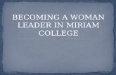 Becoming a  woman leader in Miriam College