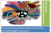 Community Social Media Influencers At Work: The Iloilo Bloggers Experience