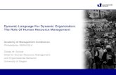 Dynamic Language For Dynamic Organization: The Role Of Human Resource Management