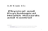 Unit 15 Physical and Psychological Health Hazards and Control Final