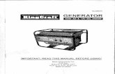 KingCraft Generator #6915 Owner's Manual