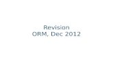 ORM Revision, Dec 2012