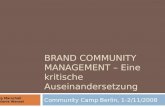 Brand Community Management. Eine kritische Auseinandersetzung.