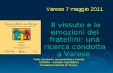 Varese 7 maggio 2011 Il vissuto e le emozioni dei fratellini: una ricerca condotta a Varese Fabio Zambonin neuropsichiatra infantile UONPIA - Azienda Ospedaliera.
