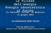 Le filiere dellenergia Energia idroelettrica al futuro Ex Centrale Pitter di Malnisio 16 giugno 2011 La valutazione della risorsa Prof. ing. Elpidio Caroni.