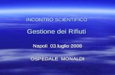 INCONTRO SCIENTIFICO Gestione dei Rifiuti Napoli 03 luglio 2008 OSPEDALE MONALDI.
