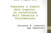 Il minore testimone Roma, 2 luglio 2012 Funzioni e limiti dellesperto: la valutazione dellidoneità a testimoniare Giovanni B. Camerini Ugo Sabatello.