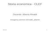 08/01/20141 Storia economica - CLEF Docente: Alberto Rinaldi morgana.unimore.it/rinaldi_alberto.
