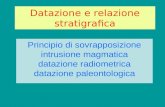 Datazione e relazione stratigrafica Principio di sovrapposizione intrusione magmatica datazione radiometrica datazione paleontologica