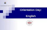 Orientation Day: English Università di Genova. Gli insegnamenti di Anglistica sono divisi in: Letteratura e cultura inglese e angloamericana Lingua inglese.