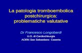 La patologia tromboembolica postchirurgica: problematiche valutative Dr Francesco Longobardi U.O. di Cardiochirurgia AORN San Sebastiano Caserta.