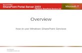 E Windows SharePoint Services 2.0 Ivan Renesto i-ivanr@microsoft.com Overview how to use Windows SharePoint Services.