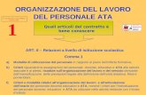 ORGANIZZAZIONE DEL LAVORO DEL PERSONALE ATA ART. 6 – Relazioni a livello di istituzione scolastica Comma 1 a)Modalità di utilizzazione del personale in.