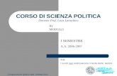 Composizione grafica dott. Andrea Dezi CORSO DI SCIENZA POLITICA Docente Prof. Luca Lanzalaco I SEMESTRE A.A. 2006-2007 N.B. i lucidi non sostituiscono.
