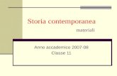 Storia contemporanea materiali Anno accademico 2007-08 Classe 11.