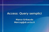Access: Query semplici Marco Gribaudo Marcog@di.unito.it.