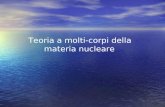 Teoria a molti-corpi della materia nucleare. Testi di riferimento Nuclear methods and the nuclear Equation of State, International review of Nuclear Physics,