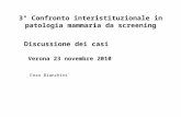 3° Confronto interistituzionale in patologia mammaria da screening Discussione dei casi Verona 23 novembre 2010 Enzo Bianchini.