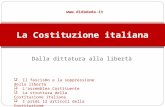 Dalla dittatura alla libertà  La Costituzione italiana Il fascismo e la soppressione della libertà Lassemblea Costituente La struttura della.
