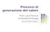 1 Processi di generazione del valore Prof. Luca Ferrucci Università di Perugia ferrucci@unipg.it.