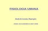 FISIOLOGIA UMANA Dott.Ernesto Rampin ANNO ACCADEMICO 2007-2008.