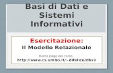 Basi di Dati e Sistemi Informativi Esercitazione: Il Modello Relazionale Home page del corso:  difelice/dbsi