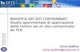 BONIFICA DEI SITI CONTAMINATI Studio sperimentale di applicazione della Fenton ad un sito contaminato da TCE Silvia Sbaffoni silvia.sbaffoni@uniroma1.it.
