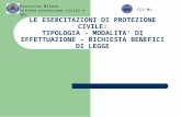 Provincia Milano Settore protezione civile e GEV CCV-Mi LE ESERCITAZIONI DI PROTEZIONE CIVILE: TIPOLOGIA - MODALITA' DI EFFETTUAZIONE - RICHIESTA BENEFICI.