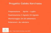 Prodigi – Projet Gabès-Kerchaou, Aout 2003 Progetto Gabès Kerchaou Preparazione Aprile – Luglio Realizzazione 3 Agosto 24 Agosto Monitoraggio 24-28 settembre