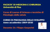 FACOLTA DI MEDICINA E CHIRURGIA Università di Pisa Corso di Laurea di Scienze e tecniche di Psicologia della salute CORSO DI PSICOLOGIA DELLO SVILUPPO.