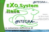 INTEGRA e   E X O System Italia PRESENTA INTEGRA e La soluzione definitiva di integrazione aziendale Relatore : Ing. Marco Orlandi senior