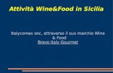 Attività Wine&Food in Sicilia Italycomex snc, attraverso il suo marchio Wine & Food Bravo Italy Gourmet.