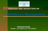 1 WorkForce Management Nazzareno Gorni Markab - Via Carducci, 38 - 20123 Milano Special session - Milano - Mercoledì 27 Ottobre 1999.