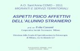 Prof.ssa EVITA CASSONI - Coop. sociale Terrenuove - Milano A.O. SantAnna COMO – 2011 MIGRANTI E SERVIZI TERRITORIALI ASPETTI PSICO AFFETTIVI DELLALUNNO.