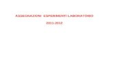 ASSEGNAZIONI ESPERIMENTI LABORATORIO 2011-2012. DEL RE Polacco Gospodonoff PAOLONE Pasquini, Morales, Bisesto, Frau MARIANI Chiarinello, Rillo SCIARRINO.