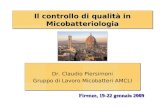 Il controllo di qualità in Micobatteriologia Dr. Claudio Piersimoni Gruppo di Lavoro Micobatteri AMCLI Dr. Claudio Piersimoni Gruppo di Lavoro Micobatteri.
