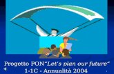 1 Formazione Formatori Formazione Formatori Project work Progetto PONLets plan our future 1-1C - Annualità 2004.
