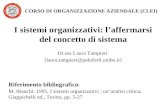 Riferimento bibliografico: M. Bianchi: 1995, I sistemi organizzativi : unanalisi critica; Giappichelli ed., Torino, pp. 5-27 I sistemi organizzativi: laffermarsi.