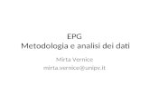 EPG Metodologia e analisi dei dati Mirta Vernice mirta.vernice@unipv.it.