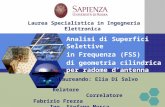LOGO Laurea Specialistica in Ingegneria Elettronica Analisi di Superfici Selettive in Frequenza (FSS) di geometria cilindrica per radome dantenna Laureando: