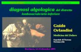 1 Advanced Algology: Corso avanzato. Fisiopatologia, semeiotica e terapia del dolore di origine vertebrale diagnosi algologica del distretto lombosacrale/arto.