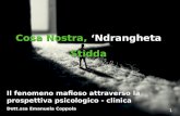 Cosa Nostra, Ndrangheta Stidda Il fenomeno mafioso attraverso la prospettiva psicologico - clinica Dott.ssa Emanuela Coppola 1.