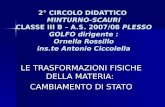 2° CIRCOLO DIDATTICO MINTURNO-SCAURI CLASSE III B – A.S. 2007/08 PLESSO GOLFO dirigente : Ornella Rossillo ins.te Antonio Ciccolella LE TRASFORMAZIONI.