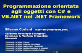 1 / 55 Programmazione orientata agli oggetti con C# e VB.NET nel.NET Framework Silvano Coriani (scoriani@ ) Academic Developer Evangelist Developer